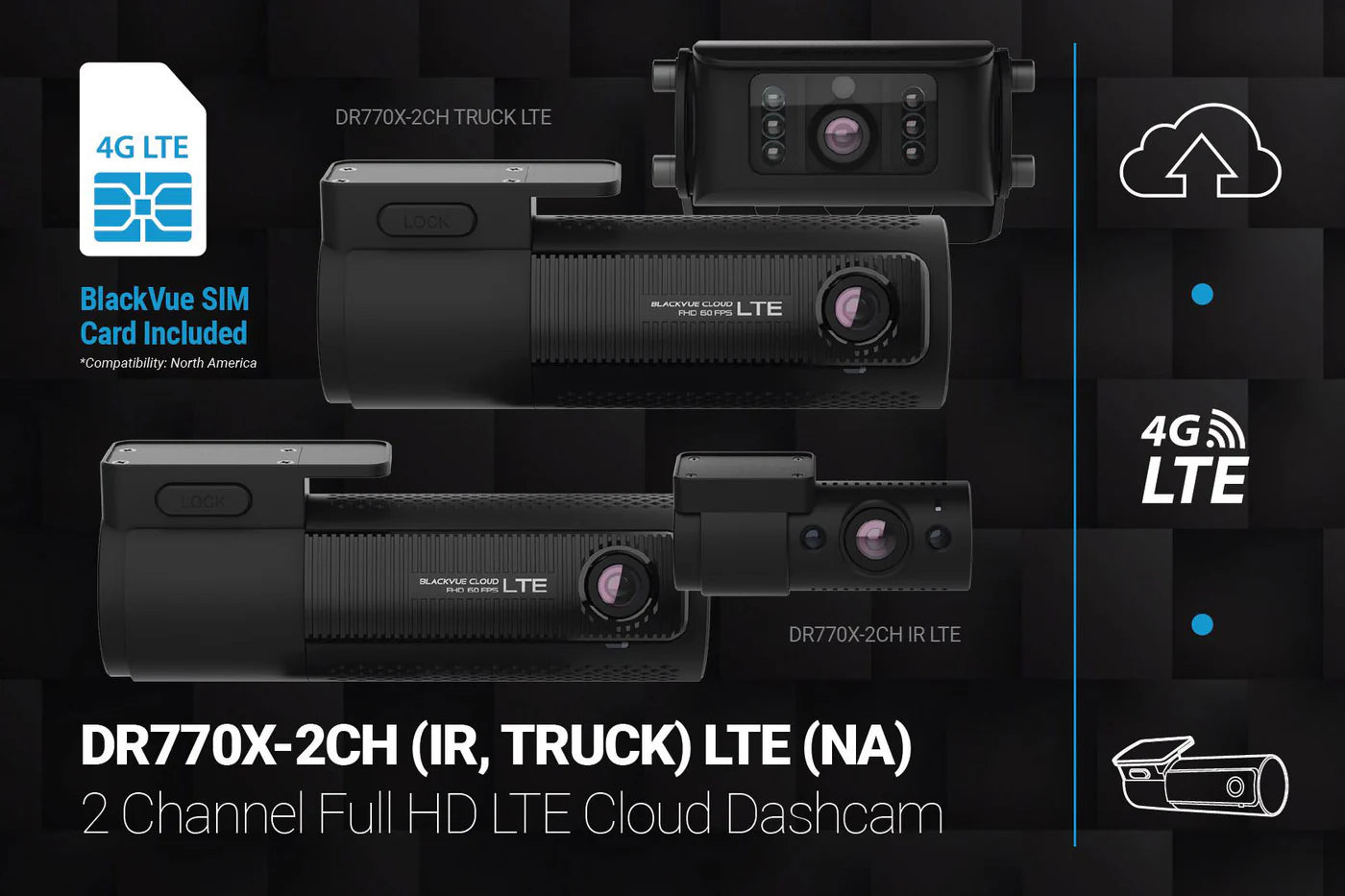 BlackVue DR770X-2CH-IR-LTE 1080p LTE Dash Cam With SIM Card