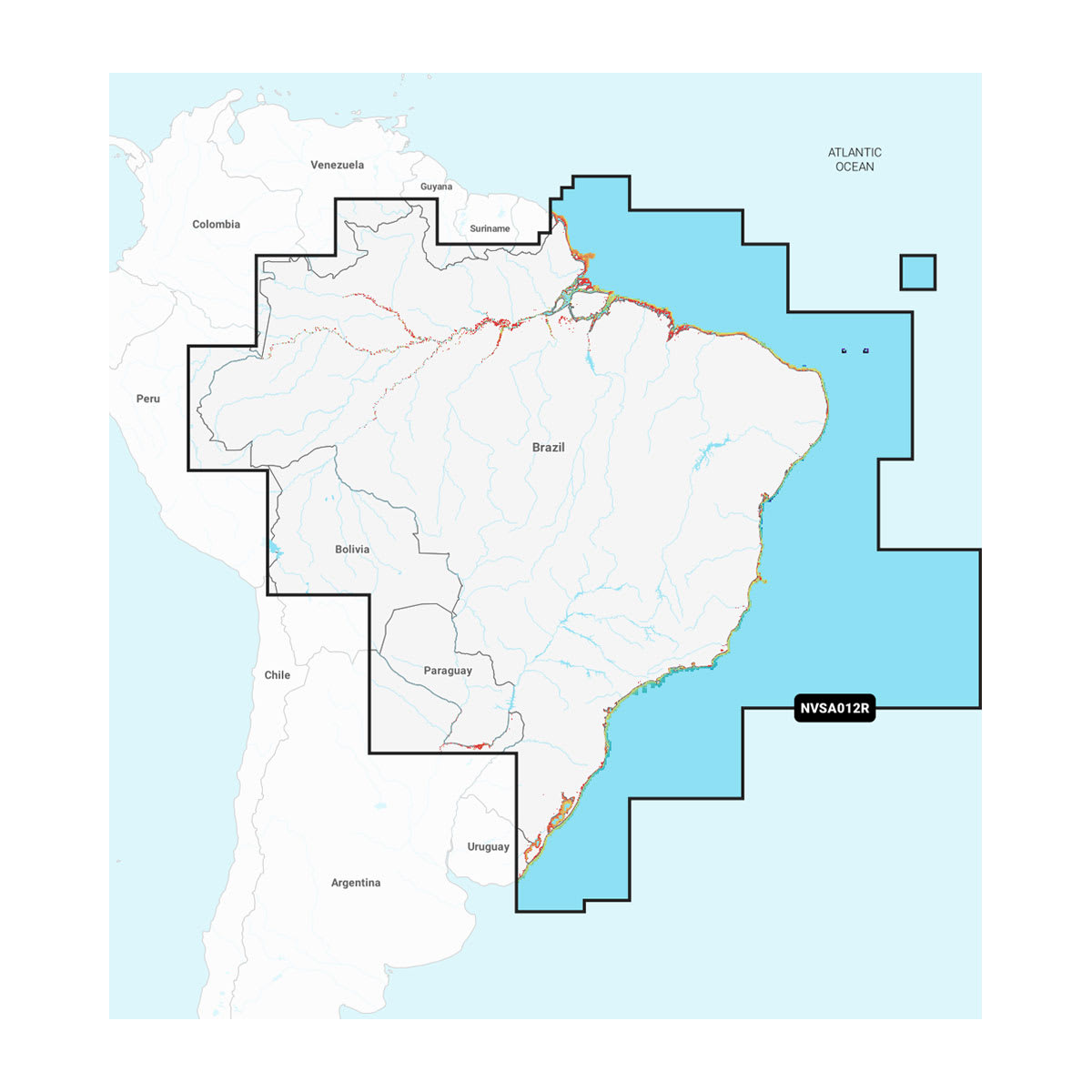 Map of South America with highlighted regions, including Brazil and surrounding countries.