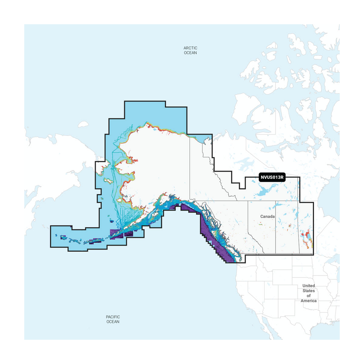 Map of Arctic region with various color-coded areas