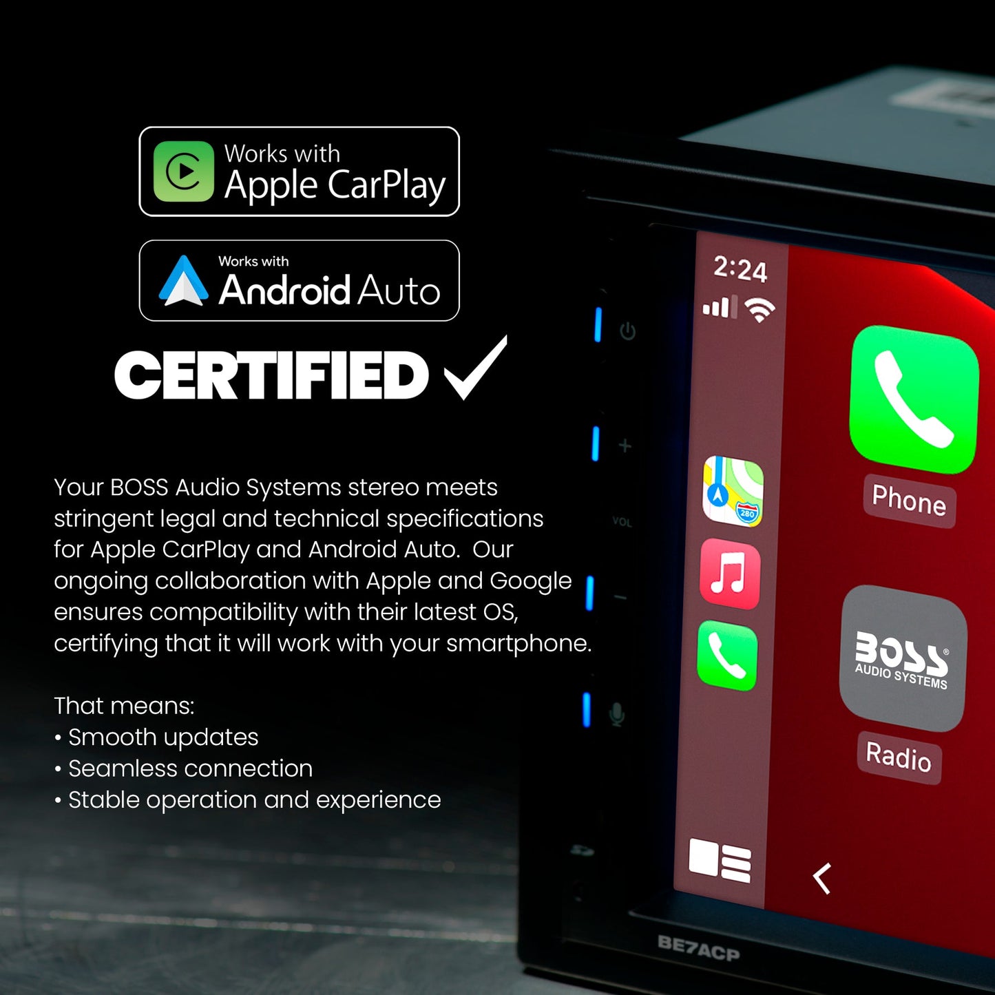 AUTOMOTIVE Elite 10.1-inch Wireless Apple CarPlay Android Auto High-Res Audio Digital Receiver