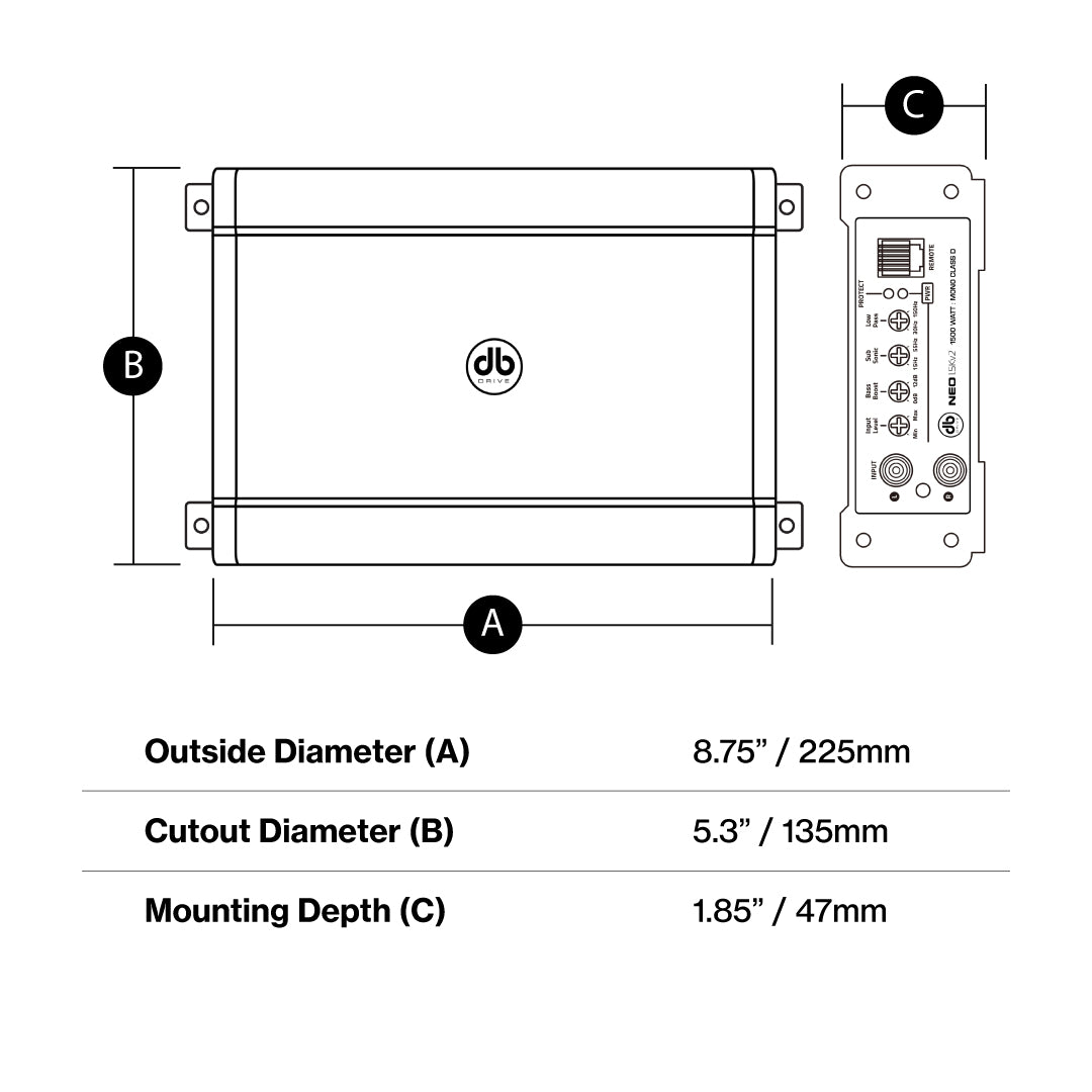 DB Drive NEO1.5KV2 : NEO Mono Class D Mini Amplifier