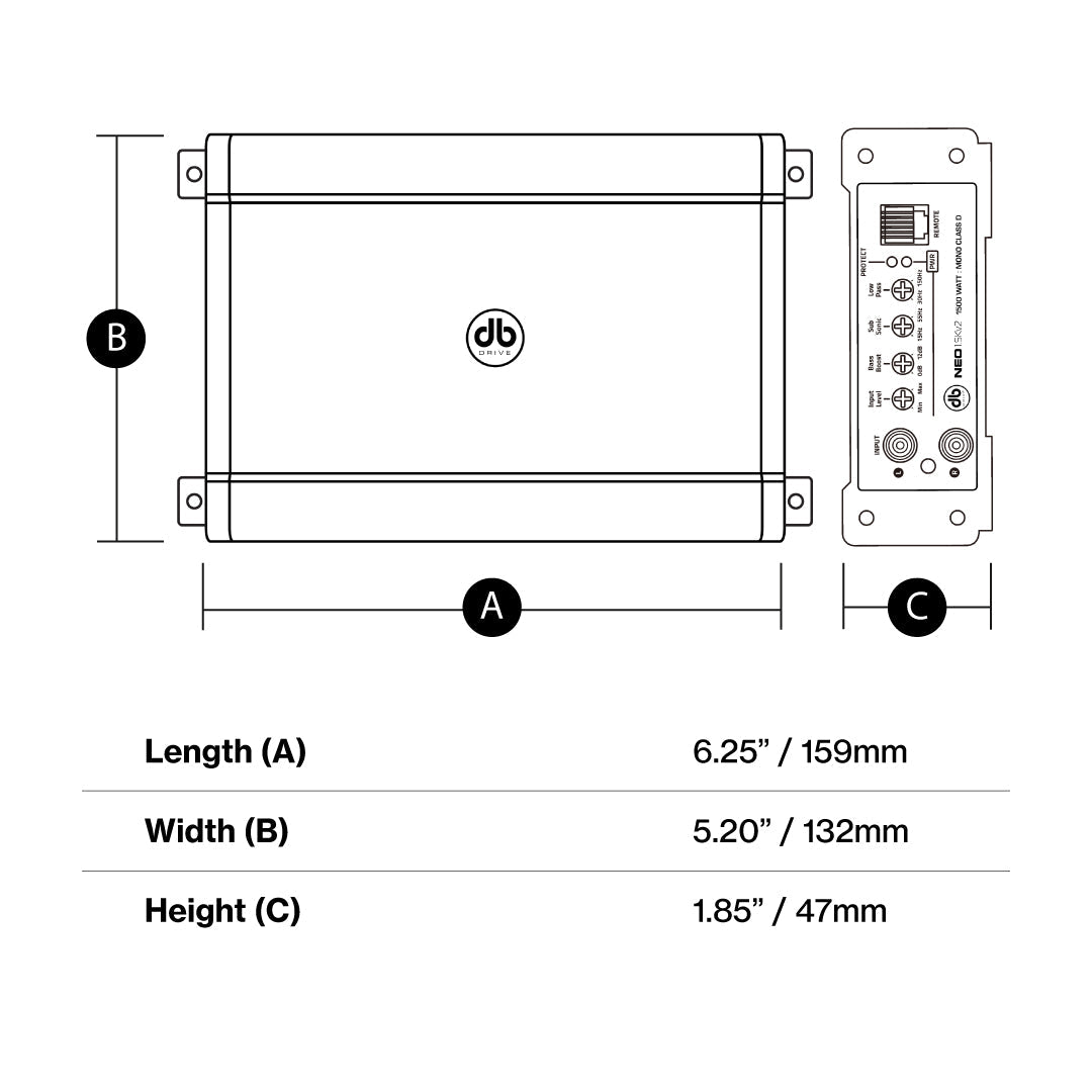 DB Drive NEO5V2 : NEO 5-Channel Class D Mini Amplifier