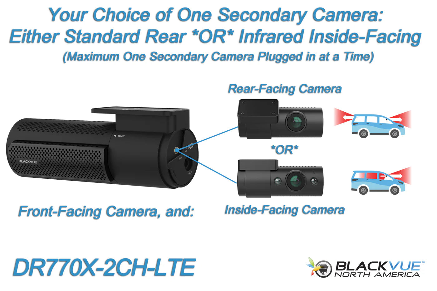 BlackVue DR770X-2CH-LTE 1080p LTE Front + Rear Dash Cam With SIM Card