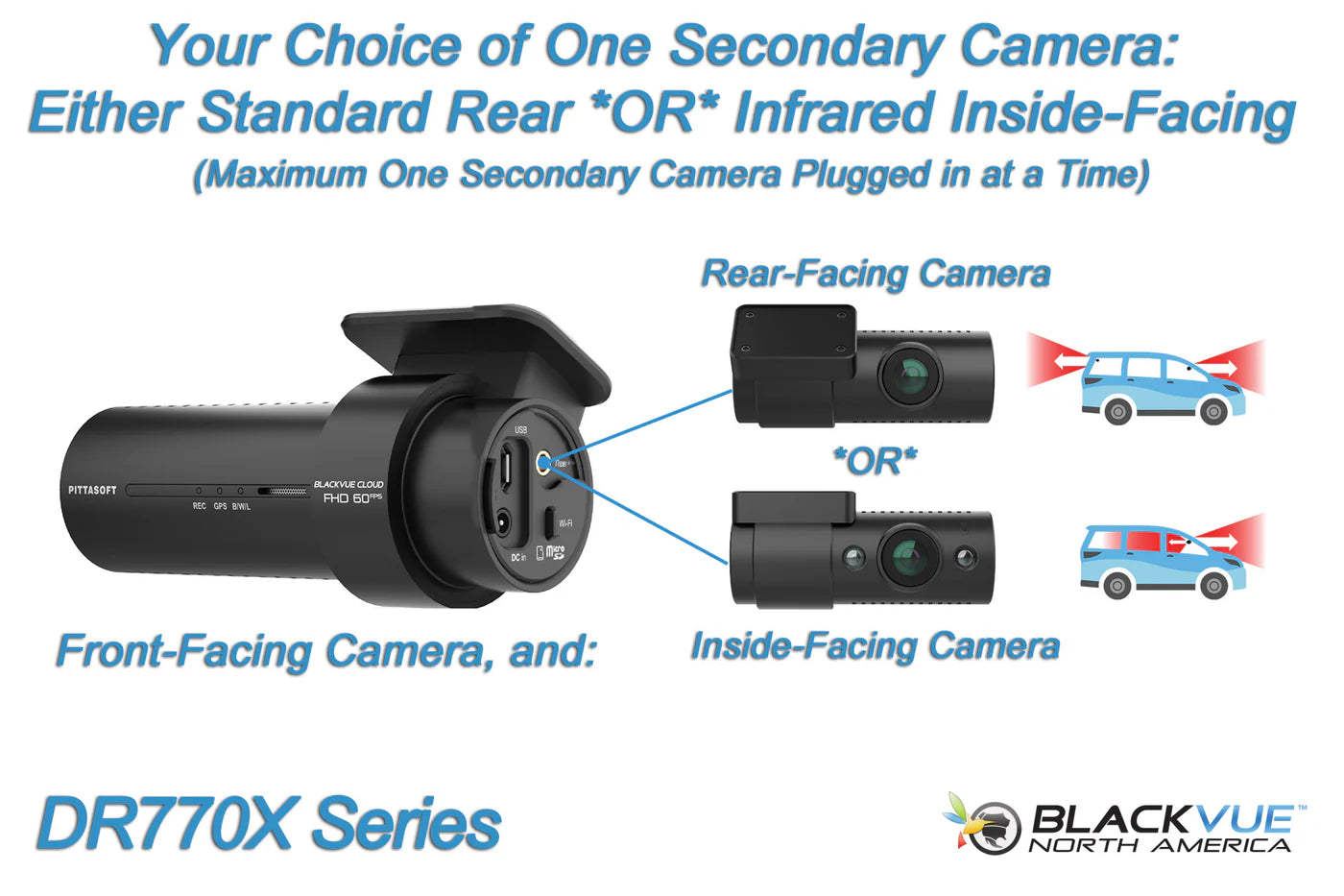 BlackVue DR770X-2CH Front and Rear 1080p Full HD Cloud-Ready Dash Cam