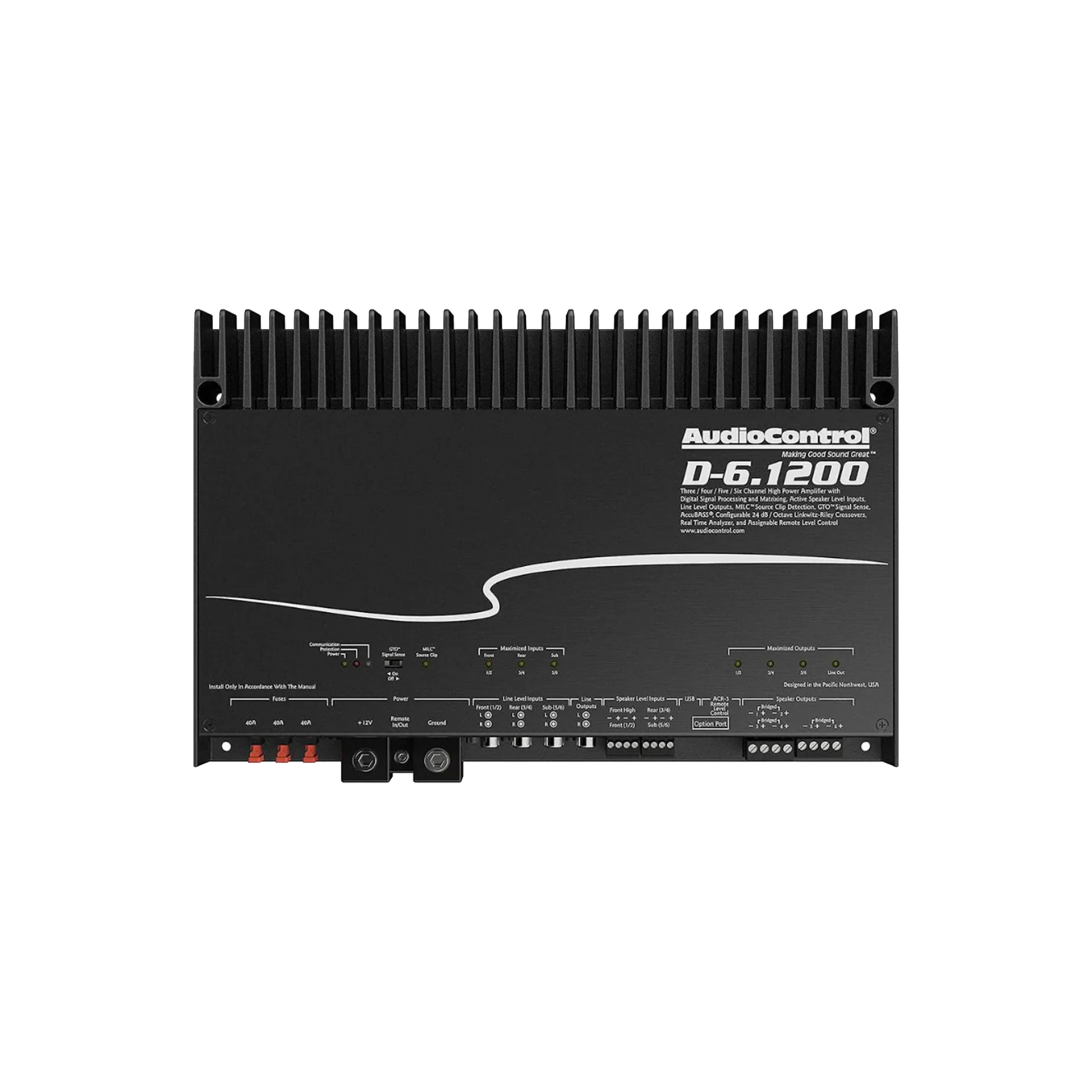 AudioControl D-6.1200 High-Power 6-Channel DSP Matrix Amplifier with AccuBASS