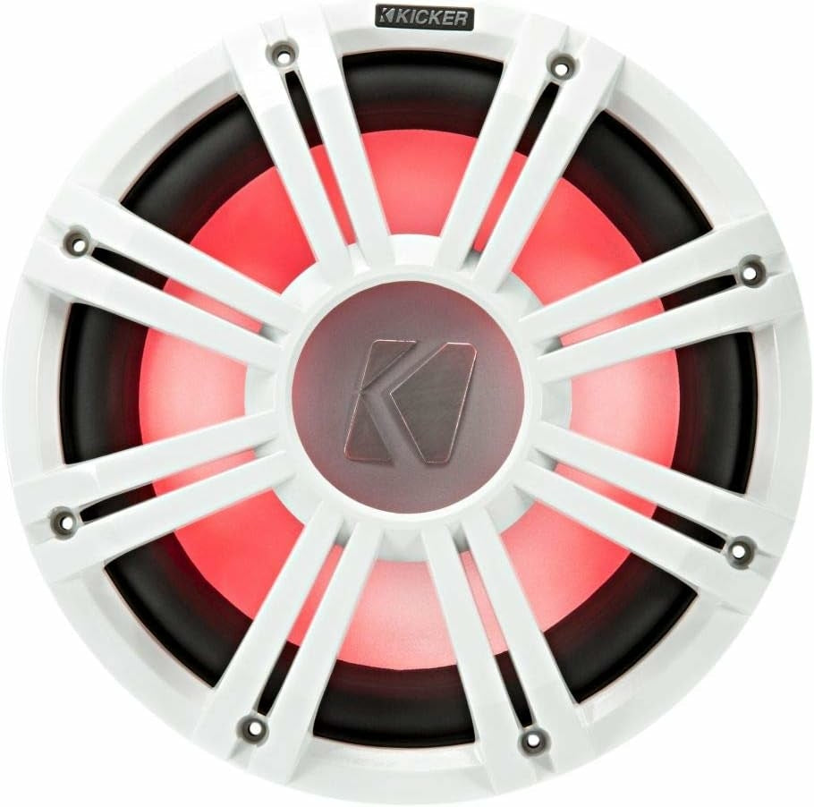 Kicker 45KMG12W 12 Inch Grille for KM12 and KMF12 Subwoofers with LEDs White