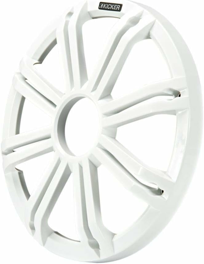 Kicker 45KMG12W 12 Inch Grille for KM12 and KMF12 Subwoofers with LEDs White