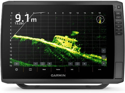 Garmin marine display with sonar graphics
