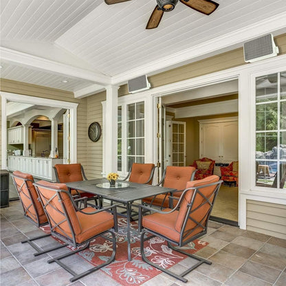 Kicker 46KB6G 2-Way Full Range Indoor Outdoor Weatherproof Speakers for Patio Garage Poolside In-Home, 6.5 inch woofer, 2x5 inch Horn Tweeter Gray 8 Ohm (Pair)