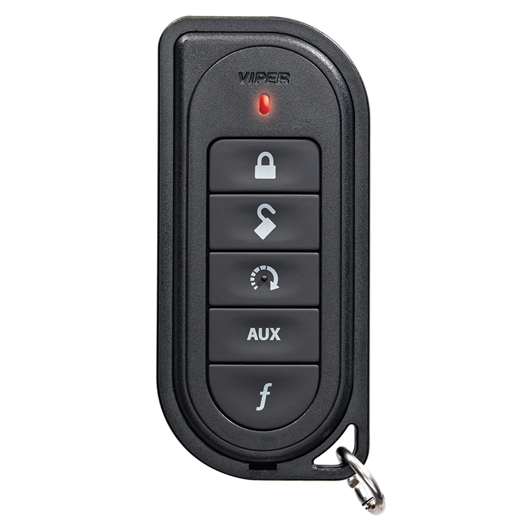 Black remote control with Viper branding