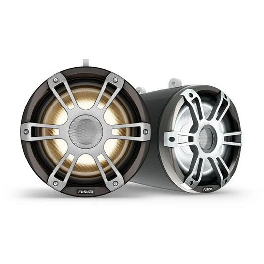 Fusion Signature Series 3i 8.8" CRGBW Sports Black Marine Wake Tower Speakers (Pair), 010-02773-51