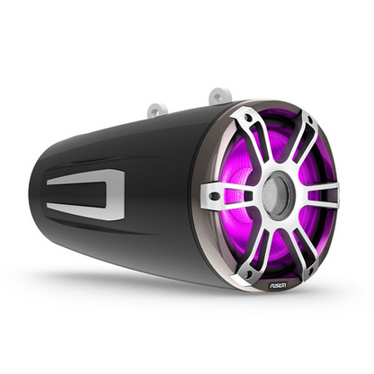 Fusion Signature Series 3i 8.8" CRGBW Sports Black Marine Wake Tower Speakers (Pair), 010-02773-51