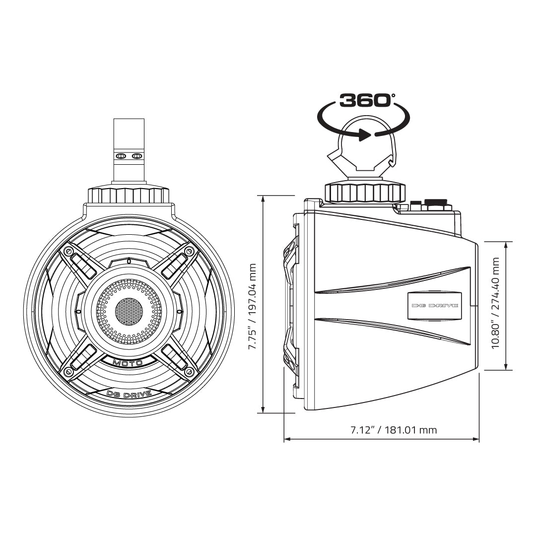 DB Drive APT65MOTO-CD : 6.5 in. WDX MOTO Tower Loudspeakers