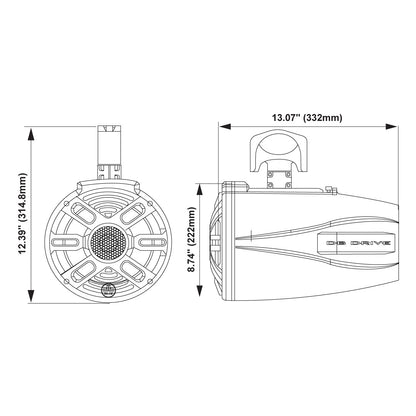 DB Drive APT8RGB-XLB : 8 in. Tower loudspeakers W/RGB Accent Lighting(Black)