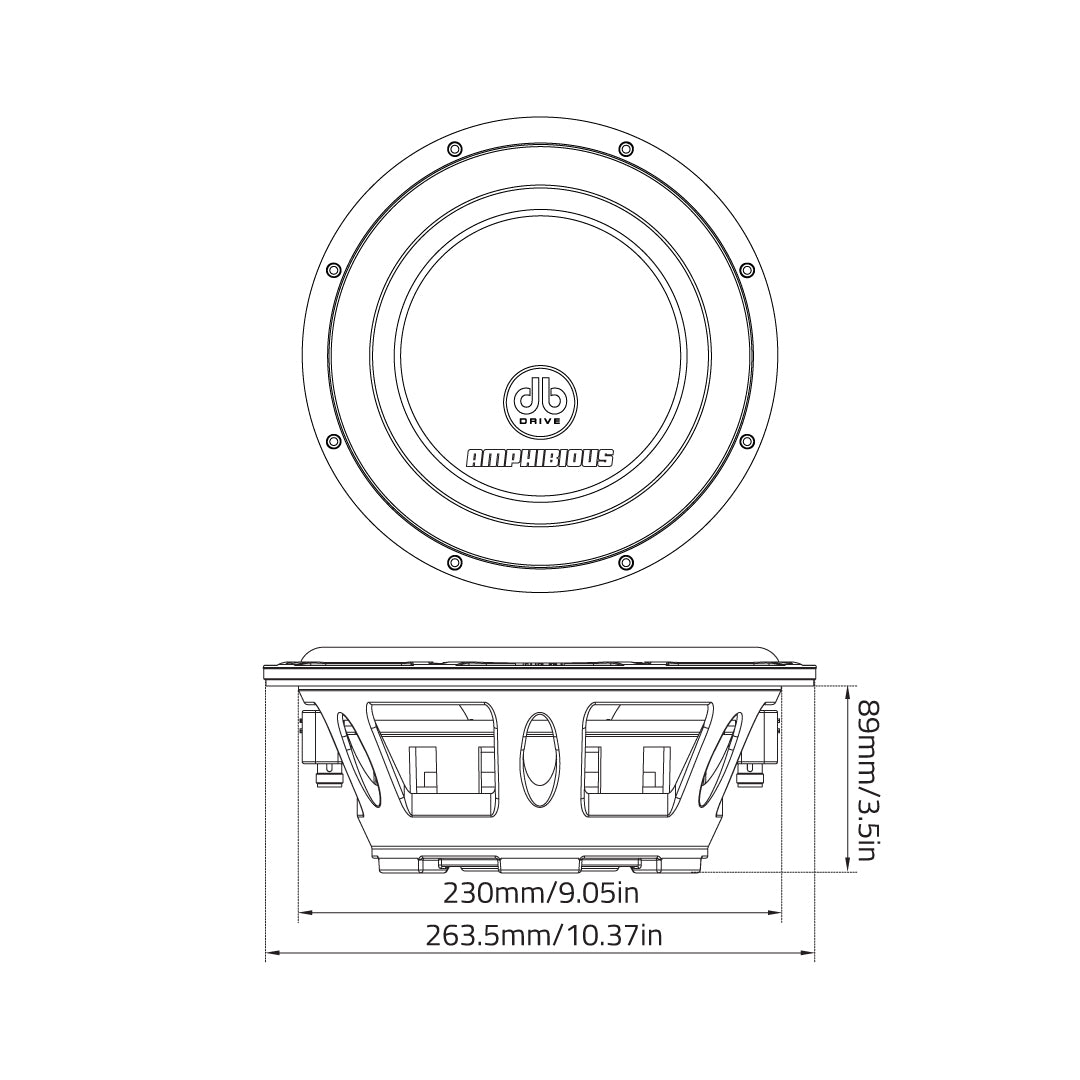 DB Drive APW10D4 : 10 in. Shallow Mount Marine Subwoofer