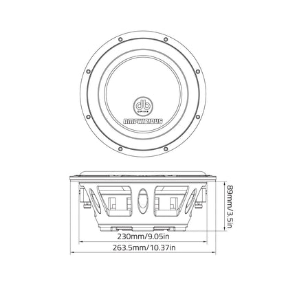 DB Drive APW10D4 : 10 in. Shallow Mount Marine Subwoofer