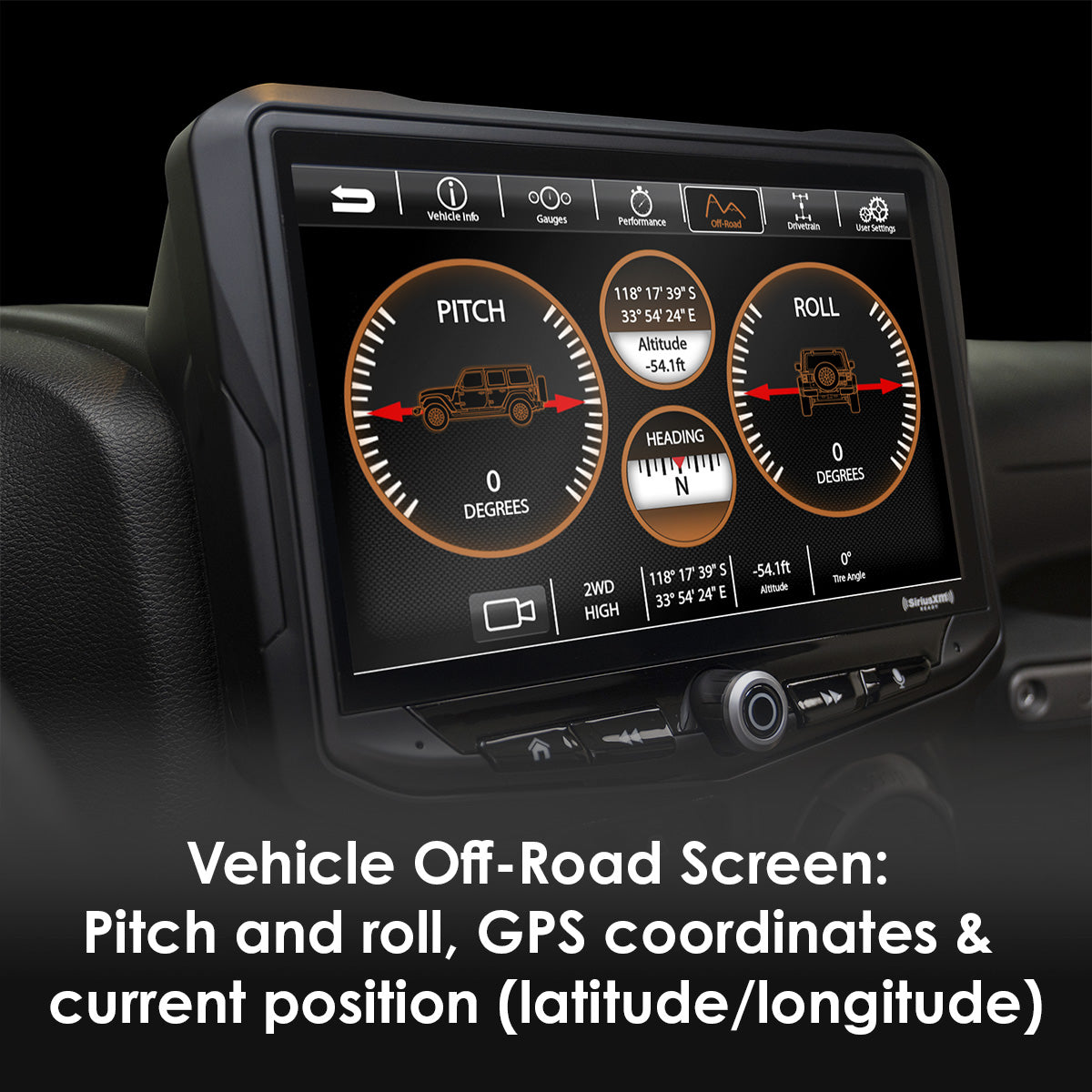 HEIGH10 10-inch Jeep Wrangler JK Integrated Radio Kit Off-Road Mode Display