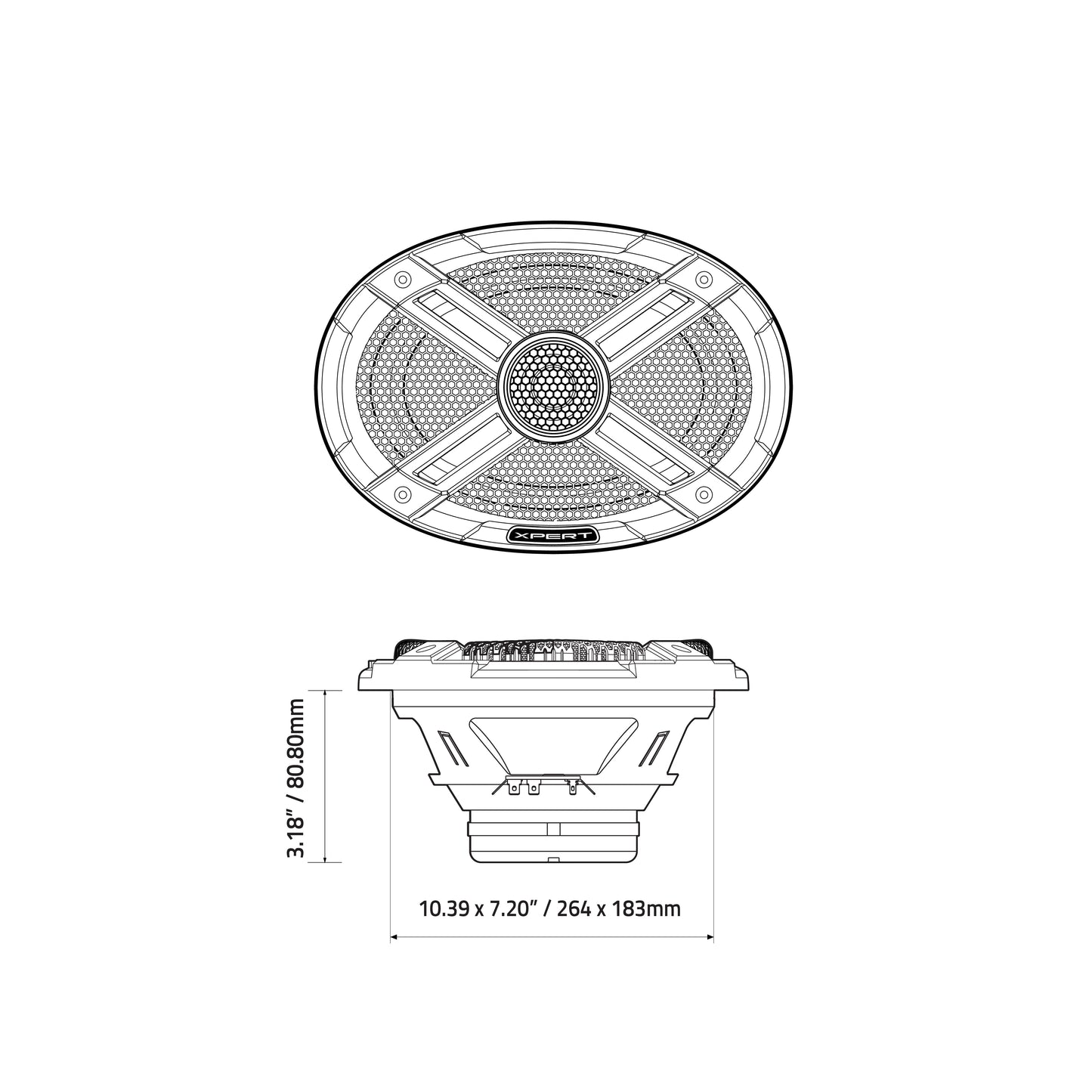 EX69NPS-CF : 6"×9" 2-way  NEO Carbon Fiber Point Source Loudspeaker