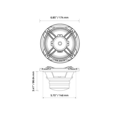 EX6NCD-CF : 6.5 in. 2-Way NEO Carbon Fiber Loudspeaker W/ Back Mounted Compression Driver