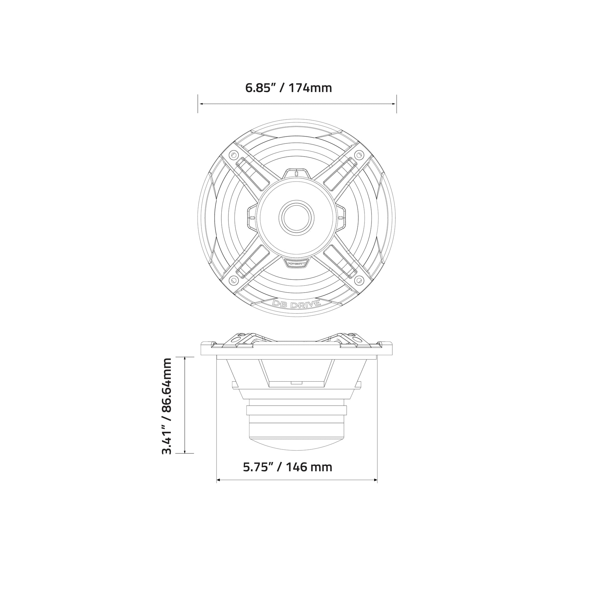 EX6NCD : 6.5 in. 2-Way NEO Loudspeaker W/ Back Mounted Compression Driver