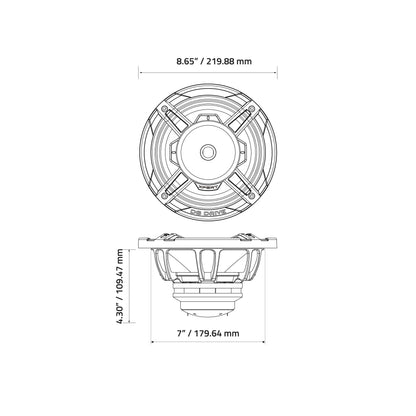 EX8NCD-CF : 8 in.  2-Way Carbon Fiber Loudspeaker W/ Back Mounted Compression Driver