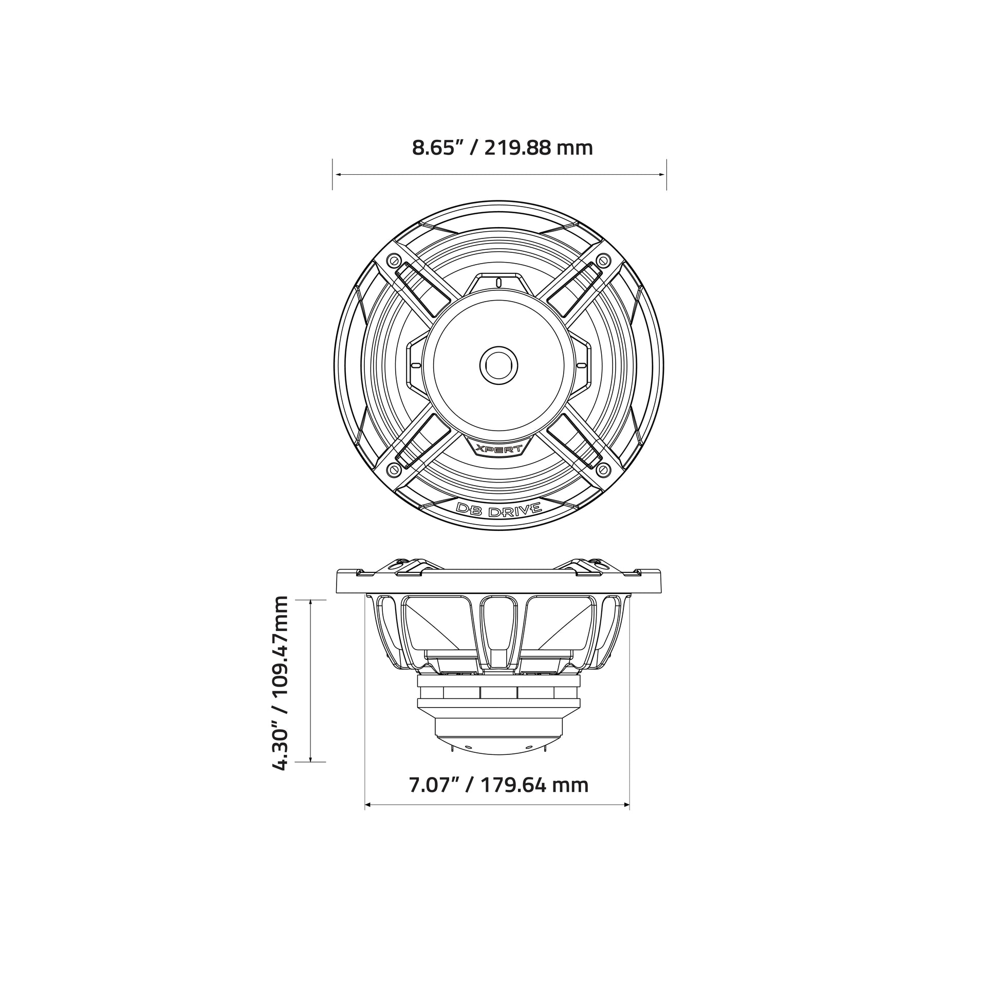 EX8NCD : 8 in.  2-Way NEO Loudspeaker W/Back Mounted Compression Driver