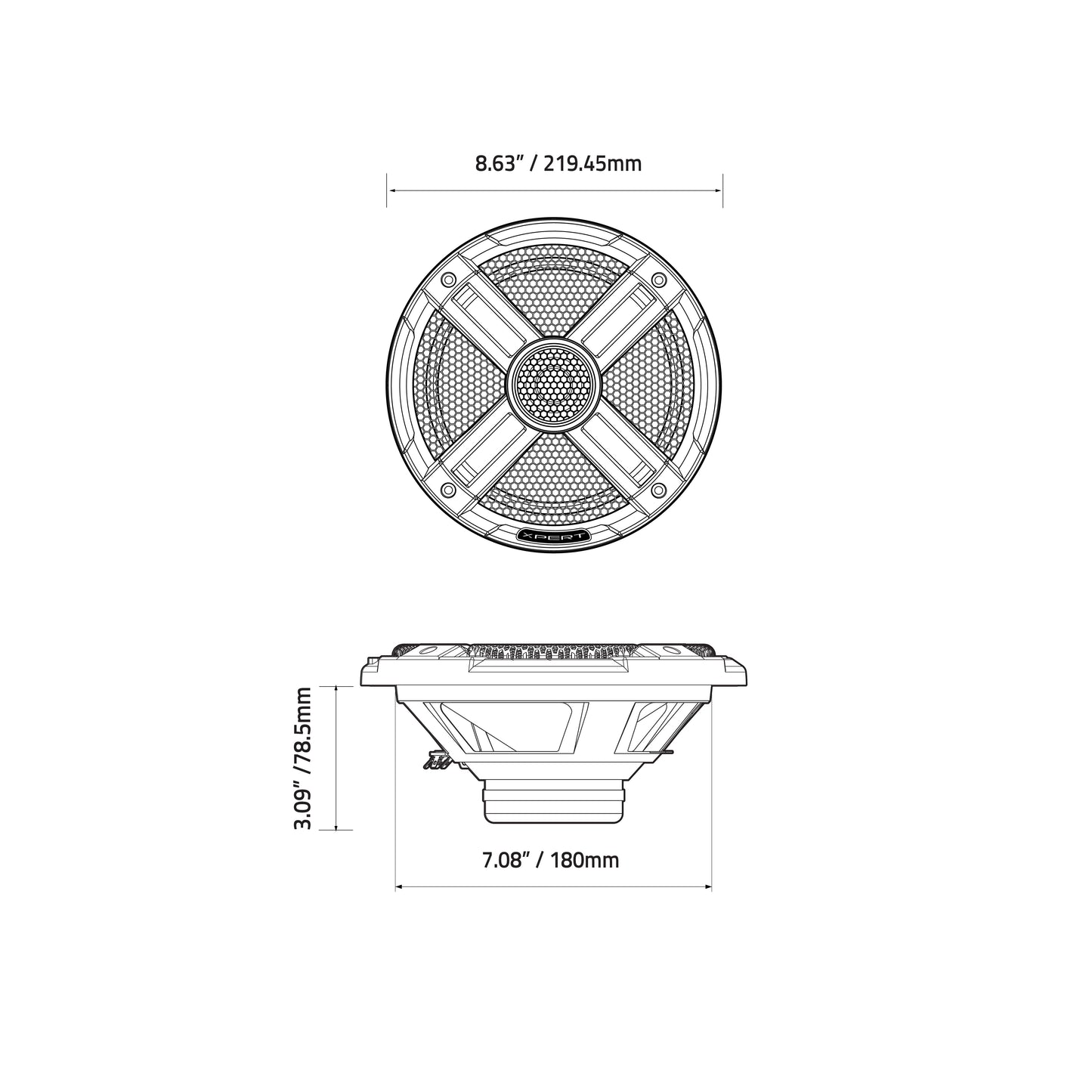 EX8NPS-CF : 8 in. 2-Way NEO Carbon Fiber Point Source Loudspeaker