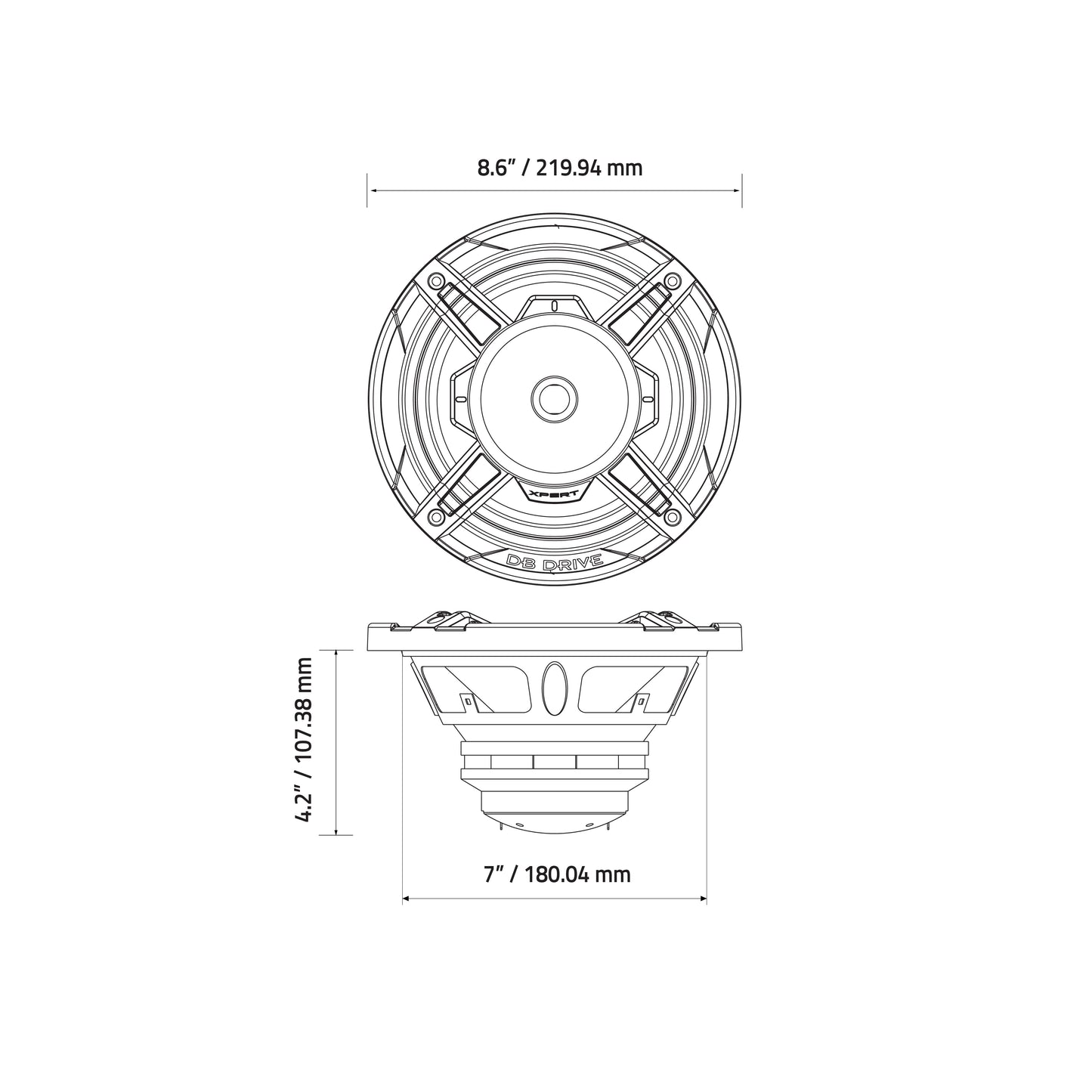 EX8SNCD-CF : 8 in. 2-Way NEO Carbon Fiber Loudspeaker (1 Pair)