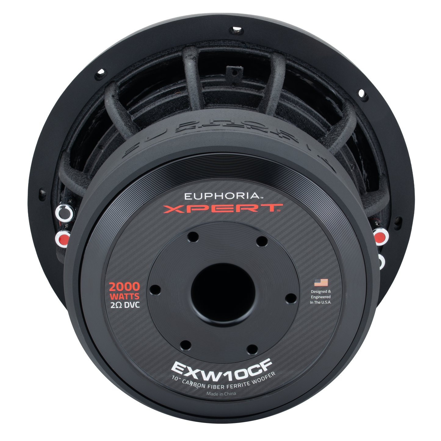 EXW10CF : 10 in. Dual 2-Ohm Carbon Fiber Subwoofer With Ferrite Magnet