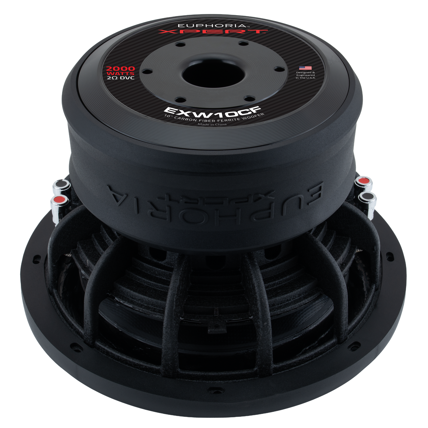 EXW10CF : 10 in. Dual 2-Ohm Carbon Fiber Subwoofer With Ferrite Magnet