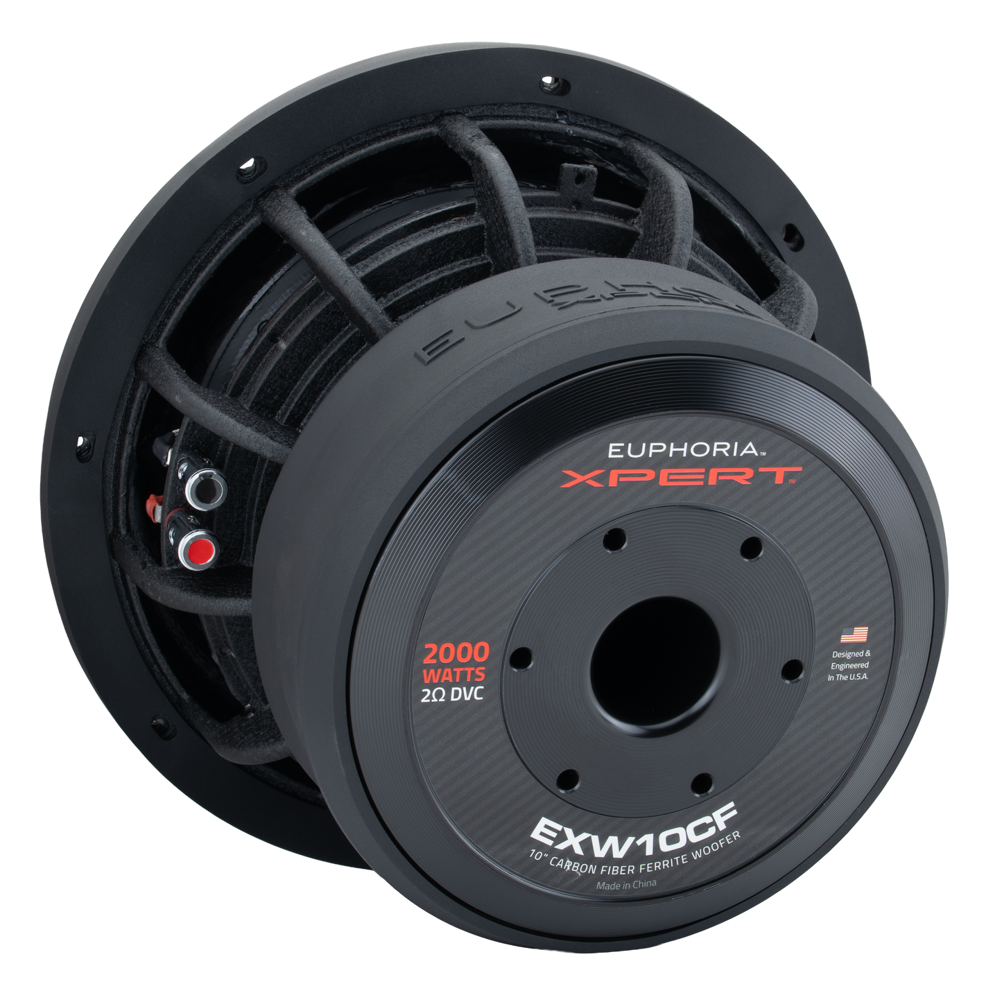 EXW10CF : 10 in. Dual 2-Ohm Carbon Fiber Subwoofer With Ferrite Magnet