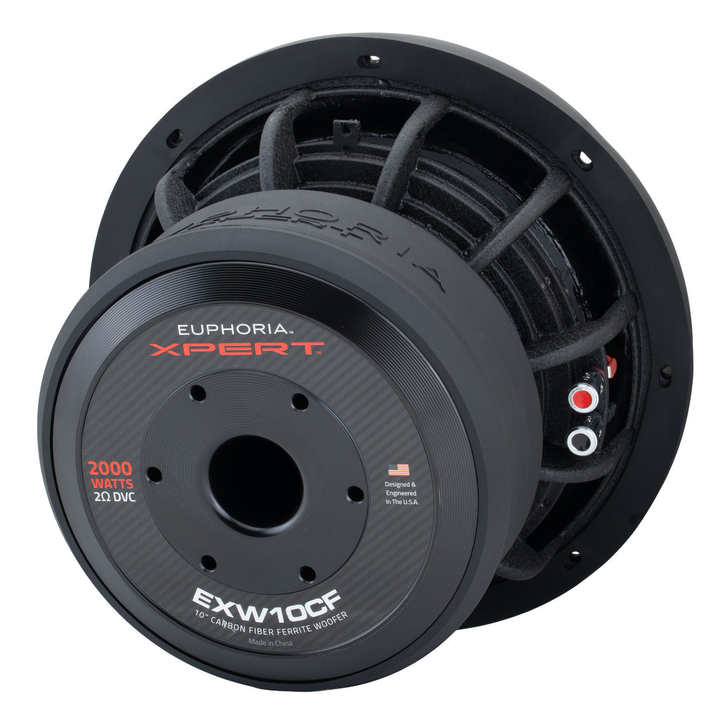 EXW10CF : 10 in. Dual 2-Ohm Carbon Fiber Subwoofer With Ferrite Magnet