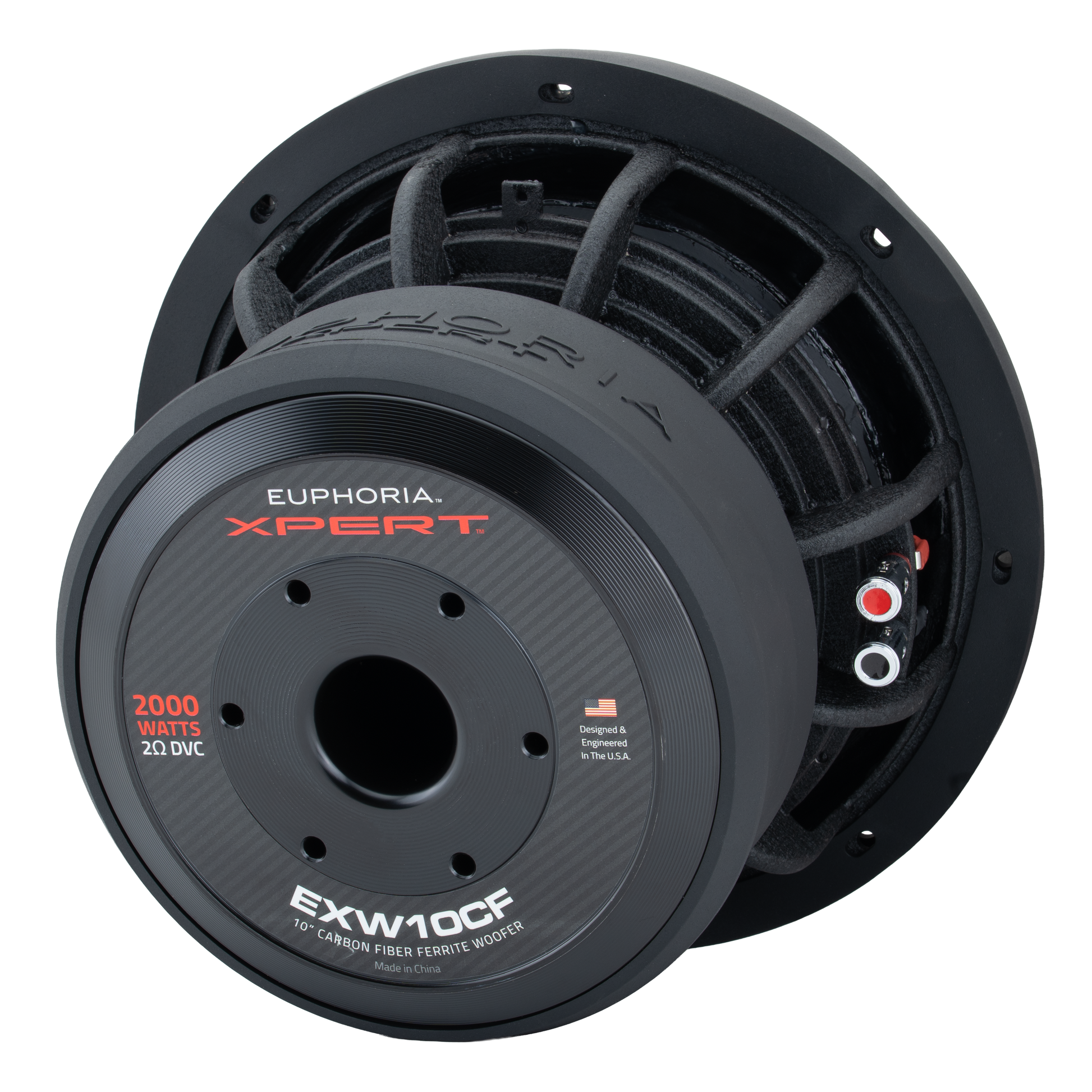 EXW10CF : 10 in. Dual 2-Ohm Carbon Fiber Subwoofer With Ferrite Magnet