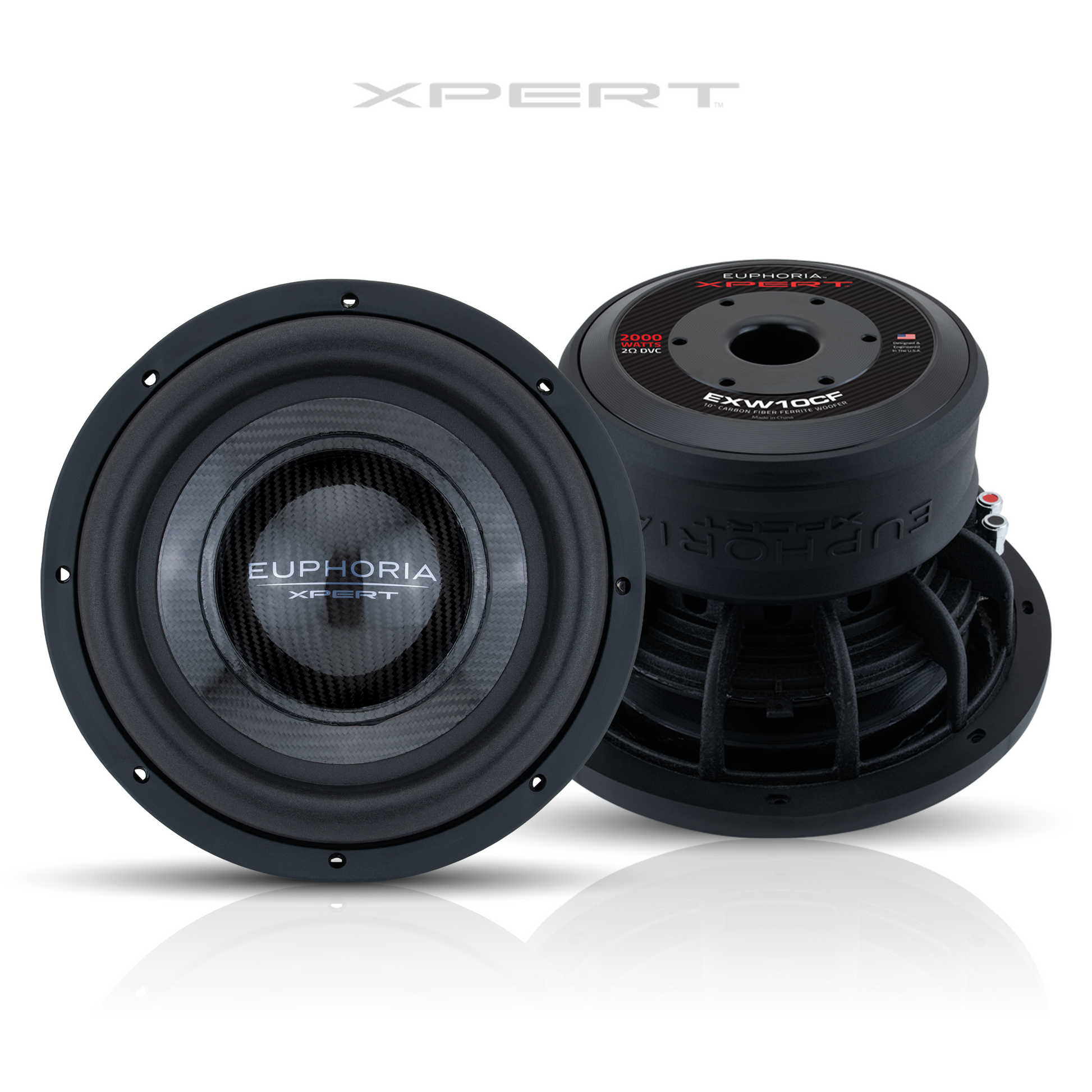 EXW10CF : 10 in. Dual 2-Ohm Carbon Fiber Subwoofer With Ferrite Magnet