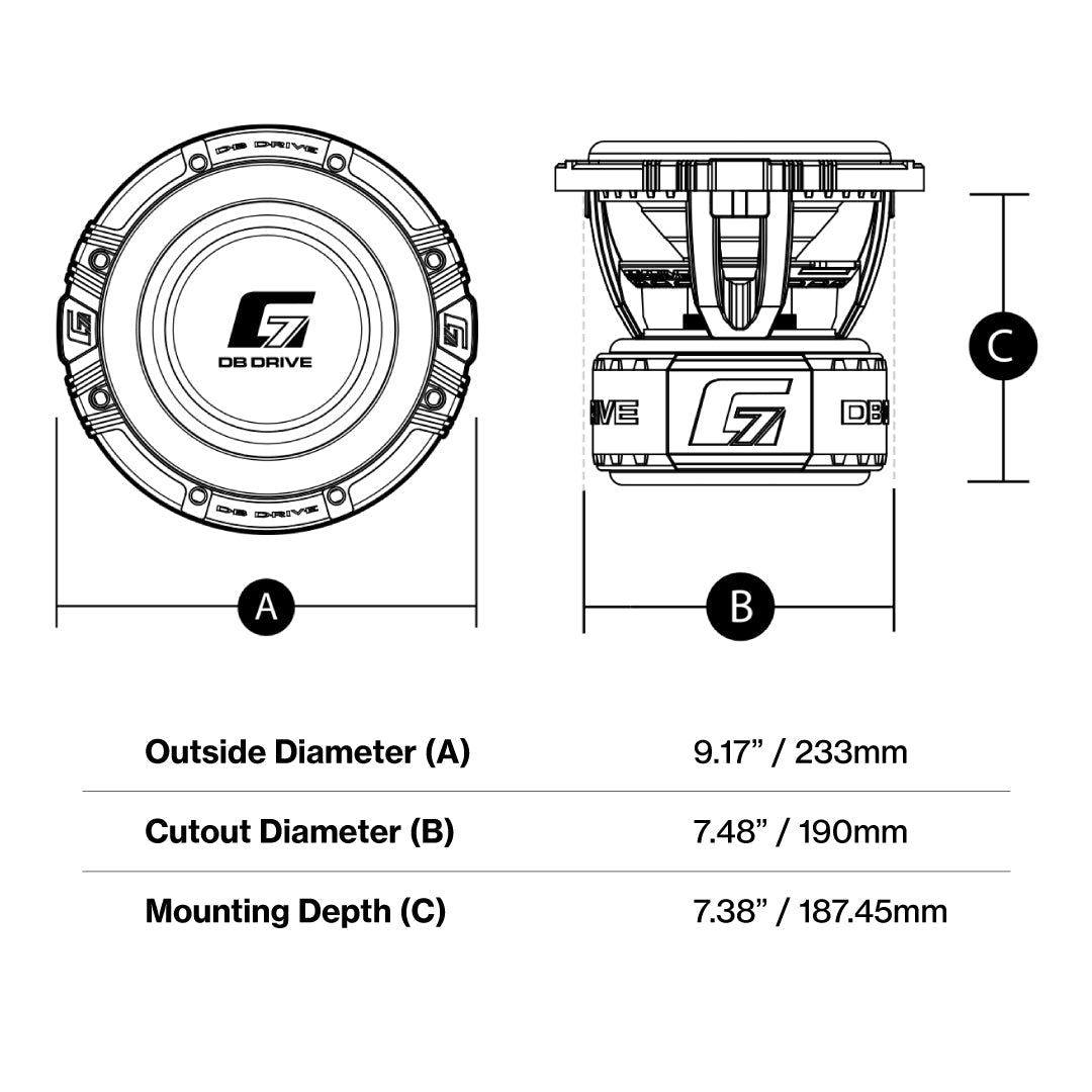 DB Drive G7 8.2 : G7 8 in. Dual 2-Ohm Subwoofer