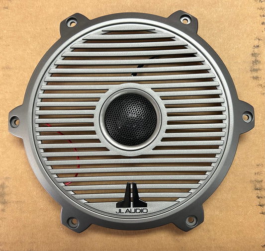 JL Audio Marine M6 7.7 Inch Classic Speaker Grille Gunmetal with Tweeter for M6-770X, Single