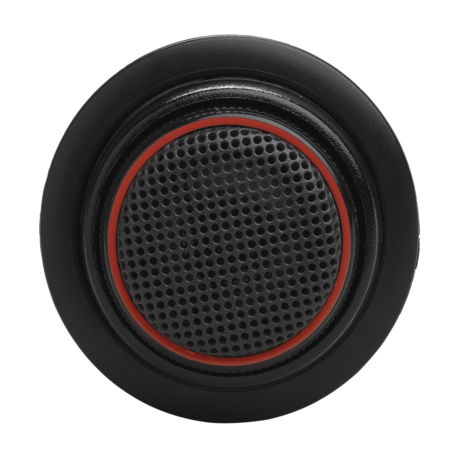 Black speaker cone with red rim 
