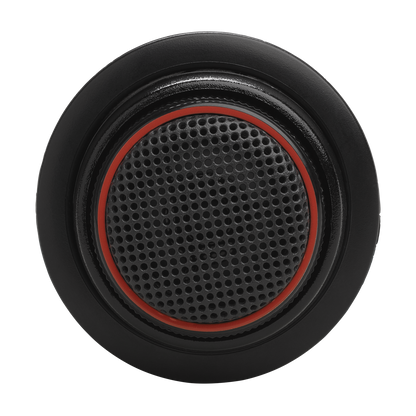 Black speaker cone with red rim 