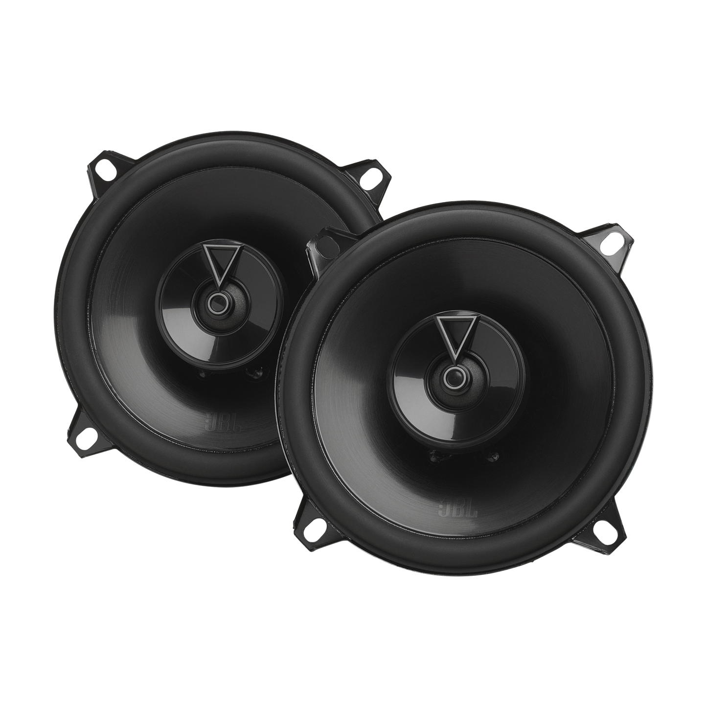 Pair of black car speakers 