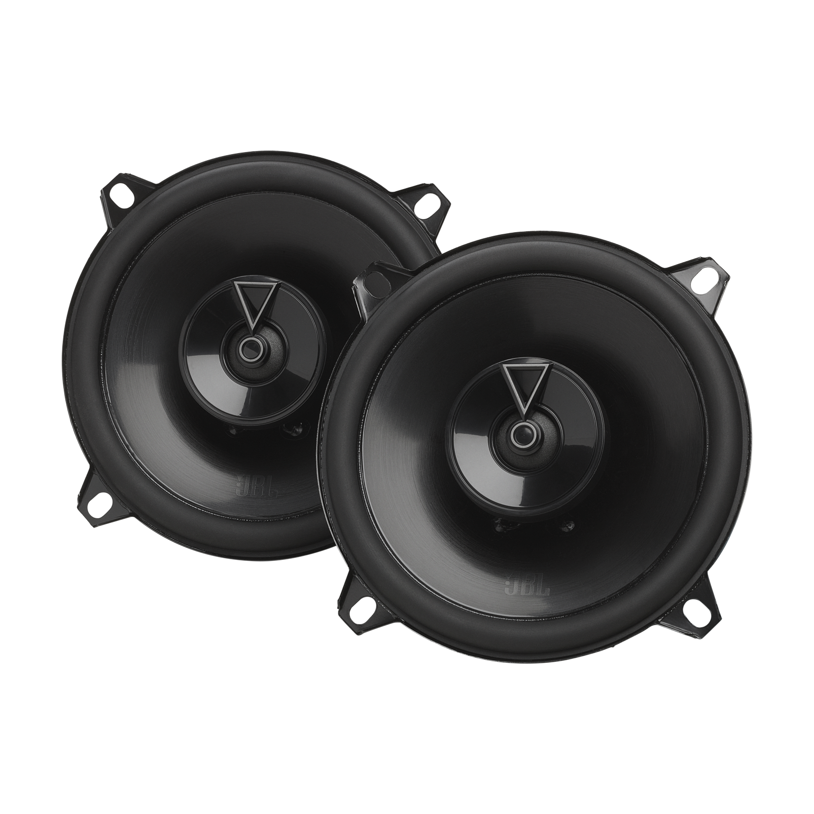 Pair of black car speakers 