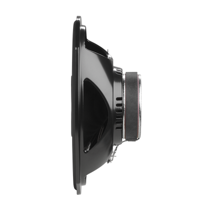 Side view of a black speaker 