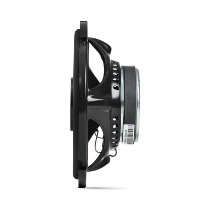 Side view of a black car speaker 
