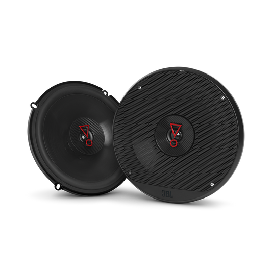 Two black car speakers with JBL logo 