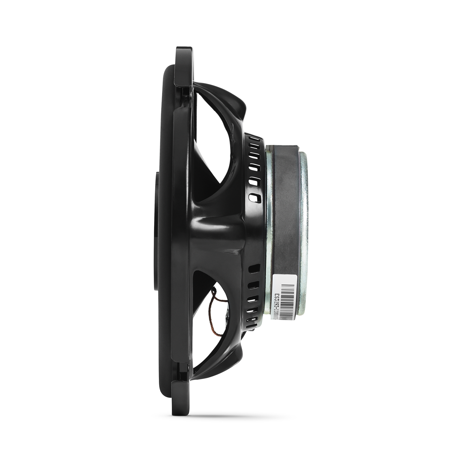 Side view of a black car speaker 