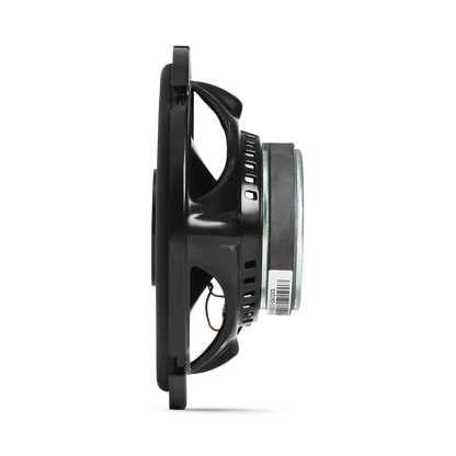 Side view of a black car speaker 