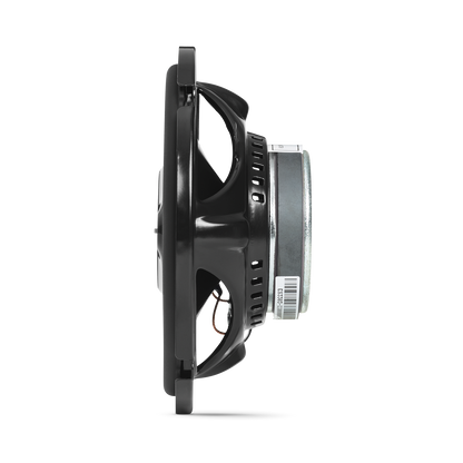 Black circular component with a label 
