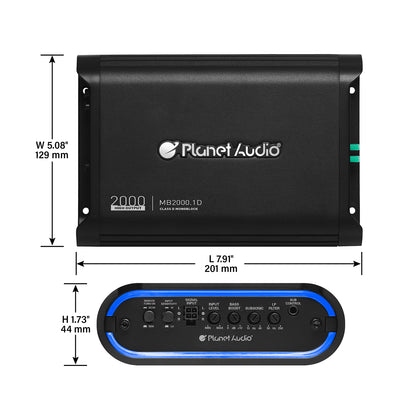 Planet Audio MB2000.1D Mono Amplifier