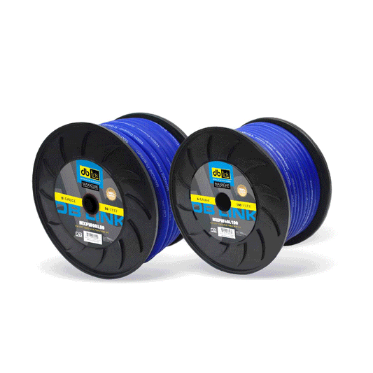 DB Drive MXPW4BL100 : 4 Gauge Maxkore Premium 100% Copper Blue Soft Touch Power Wire Roll