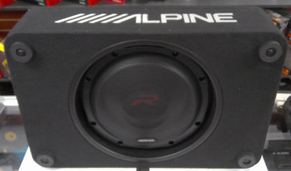Alpine R-Series Shallow 10" Subwoofer (RS-W10D4) with Shallow Subwoofer Cabinet