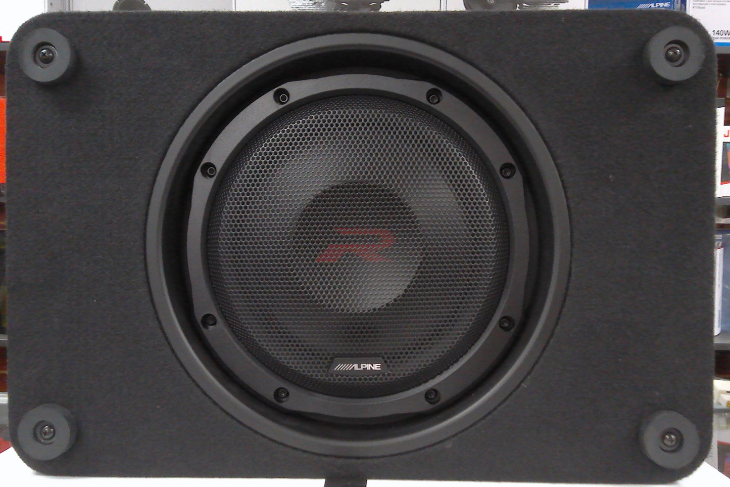 Alpine R-Series Shallow 10" Subwoofer (RS-W10D4) with Shallow Subwoofer Cabinet